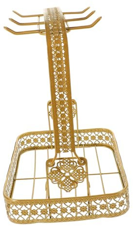 WESIEVYA Metal Cup Saucer Holder Iron Tea Cup Stand Rack Organizer for Countertop Display for Kitchen Accessories