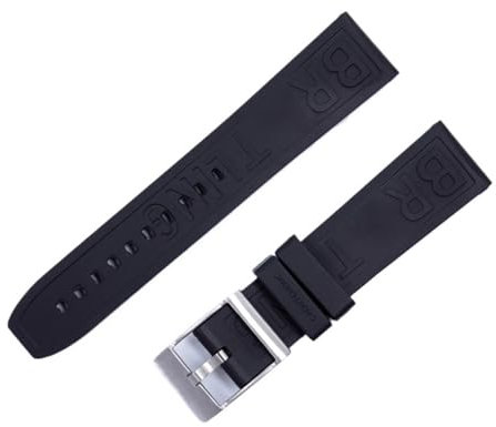 RTRCAGAKM 22 mm 24 mm Uhrenarmband aus weichem Gummi und Silikon in acht Farben, passend for Breitling, passend for Superocean, passend for Navitimer Avenger-Uhrenarmband(Black-silver,24mm)