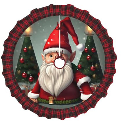 Traditioneller Weihnachts-Wichtel-Druck, Weihnachtsbaum-Rock, Matte, drei Zubehör für Weihnachten und Erntedankfest, Dekoration, Baumrock