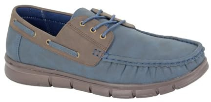 Scimitar Mens Boat Shoes (9 UK) (Navy/Brown)