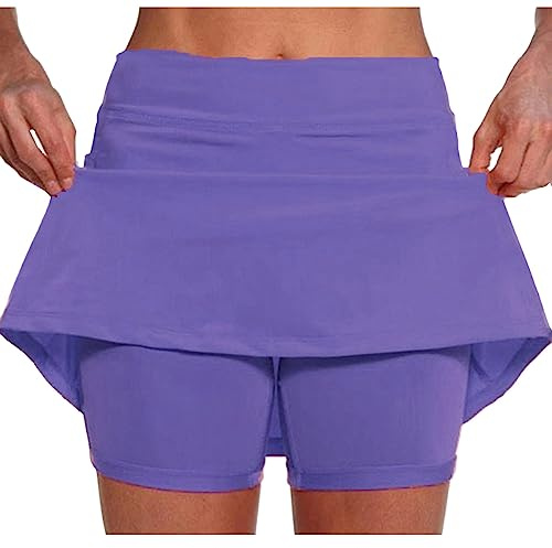 Linen Shorts Women Walking Shorts for Women UK Mid Waist Tennis Skirts Fake 2 in 1 Skirt Shorts Womens Summer Shorts Women's Work Shorts Athletic Bottoming Skirt Pants Stretchy Running Shorts