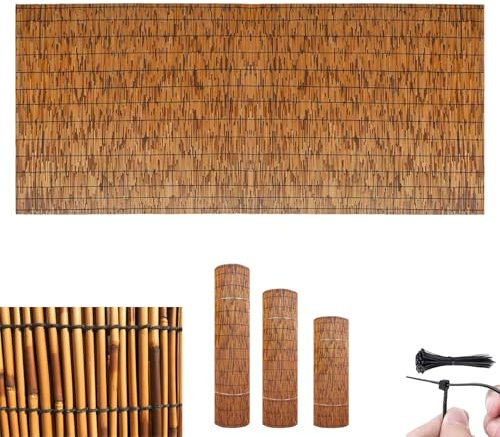 Brise-Vue en Bambou Tissée À La Main pour Jardin, Clôture en Roseau pour Terrasse Carport Pergola Barriere Exterieur Paravent Balcon Clôture De Jardin(50x800cm(1.6x26.2FT))