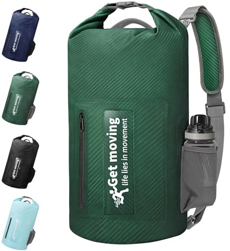 ENONEO Dry Bag wasserdichte Tasche 20L Leicht RollTop Wasserdichter Rucksack Outdoor Groß Wasserfester Packsack Seesack mit Schultergurt für Kajak Rafting Schwimmen Baden Angeln