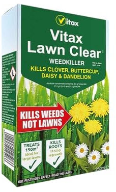 Vitax Lawn Clear Weed Killer Concentrate 250ml Kills Weeds Not Grass Fast-Acting For Lawns, Flowers & Veg Selective Broadleaf Weed Control Lawn Care Solution (250ml)