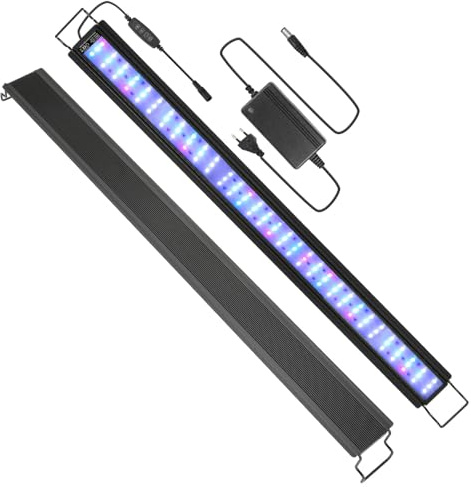 Peviasot Aquarium LED Beleuchtung, 36W Aquarienbeleuchtung, Aquarium-Lichtleiste mit automatischem Timer-Schalter, RGB Spectrum Aquarium Lampe für 87-110cm Wasserpflanzen und Süßwasser-Aquarien