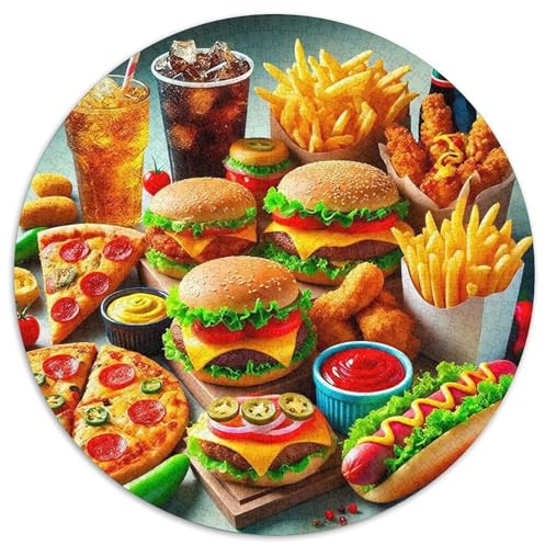 Hamburger 1000 Teile Puzzle Kreative Spiel Runden Puzzle Kinder Spielzeug Home Decor Uniqu Gift 1000pcs (67.5x67.5cm)