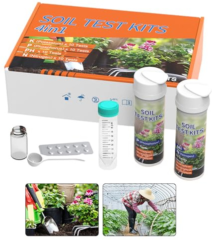 Soil PH NPK Test - 40 Tests 10 Each Nutrient Analyzer, Lawn Management Tool, Complete Testing Kit For Garden Nutrients & Levels | Rapid Plant Tester Flower Beds Greenhouse Vine Growth Farm Use