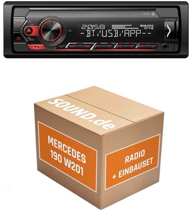 Autoradio Einbaupaket für Pioneer MVH-S320BT kompatibel mit Mercedes-Benz 190 W201 | Bluetooth USB