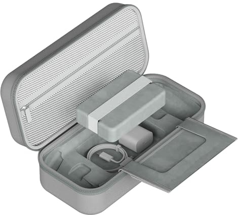 Fabater Carrying Case for ROG Ally X, Hard EVA Travel Bag Gaming PC Console with Mesh Pouch, Storage Pouch Protective Shell for Handheld Game Console and Accessories (Gray)