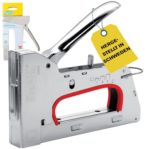 Rapid R353 PRO Grapadora Grapas n.53, para Tapicería Pesada | Equipada con empuñadura ergonómica y regulador de potencia de 3 niveles