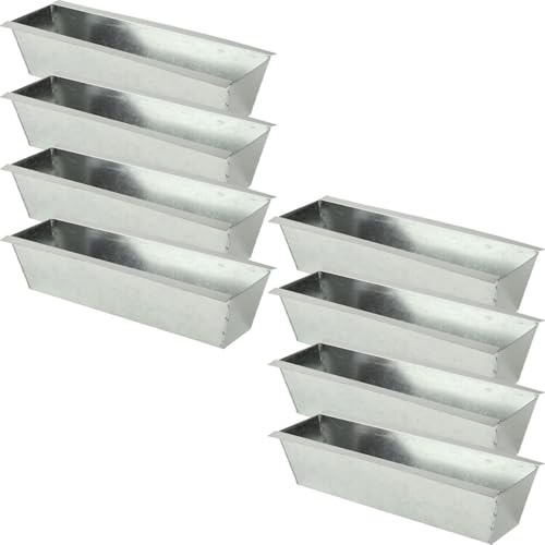 Ideoon Premium 8er-Set Pflanzkasten für Europaletten aus verzinktem Metall, Paletteneinsatz mit 3 Ablauflöchern, Blumenkasten für Palettenmöbel, Silber