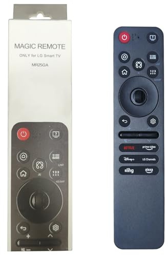 Fesasn Telecomando magico di ricambio per Smart TV LG con voce e puntatore, compatibile con an‑MR25GA/MR24GA/MR23GA/MR22GA/MR21GA/MR19BA, AKB76039902, 2019‑2025 WebOS OLED QNED NanoCell UHD 4K 8K TV