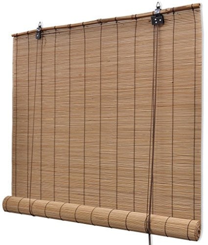 Festnight Tenda Bamboo, Tende a Rullo, Tapparella Avvolgibile bambù Marrone 120 x 160 cm
