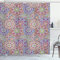 ABAKUHAUS Blatt Duschvorhang, Bunte Mandala Paisley, Stoffliches Gewebe Badezimmerdekorationsset mit Haken, 175 x 180 cm, Blau Lila