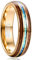 Vakki 6mm Ehering Männer Gold Ring Opal Wolframkarbid mit Koa Holz Modeschmuck für Heiraten Verlobungs Größe 71(22.6)