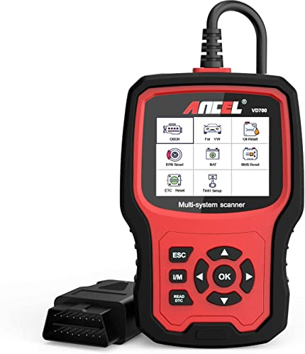 ANCEL VD700Pro Enhanced Full System OBD2 Code Reader fit for VAG Vehicles - Car Diagnosis OBDii Scanner Oil TPMS EPB TPS Reset Injector Throttle Position Adaption SAS DPF Battery Registration Scantool
