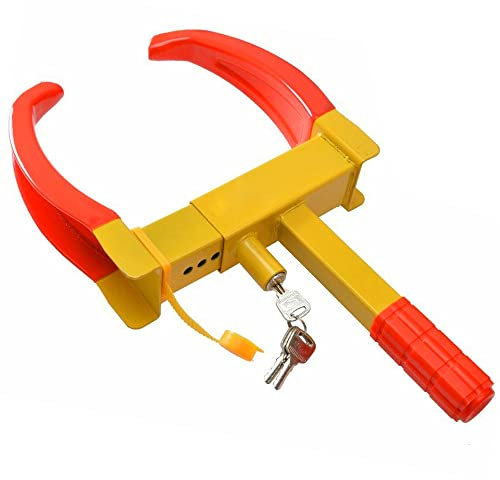 Xample® Tire Clamp Wheel Lock- Metal Boot Stabilizer Anti Theft- Wheel Chock Lock Car Trailer Wheel-Security Travel Locking Claw Auto- Camper Car Van Truck SUV fit