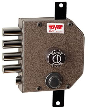 Tover 930AF35IM, Cerradura seg. 3P c/resbalón bombillo seg. 2F35M antibump barra red.izqda mar, marrón