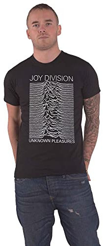Joy Division T Shirt Unknown Pleasures Blanc on Noir Logo Officiel Homme Noir Size M
