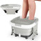 GOPLUS Fußmassagegerät klappbar, Fußbadewanne mit Massage & Heizung, elektrisches Fußmassagebad mit Fernbedienung, 36-48°C, 10-60 Min. Timer, Fußsprudelbad Massagegerät zur Stresslinderung (Grau)