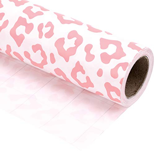 WRAPAHOLIC Geschenkpapierrolle mit Leopardenmuster, 76,2 cm x 10 m, 76,2 cm x 10,1 m, Rosa Leopardenmuster