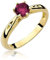 Damen Ring 585 14k Gold Gelbgold echt Rubin Edelstein Diamanten Brillanten