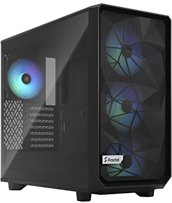 Fractal Design Meshify 2 Lite RGB Black ATX Flexible Light Tinted Tempered Glass Window Mid Tower Computer Case