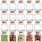Dicunoy 20 Pack Glass Favor Jars with Cork Lids, 60ml Mini Square Glass Bottles with Stoppers for Herb Storage, Small Spice Containers for Tea, Jelly, Candy, Wedding, Favors, DIY Crafts