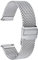 BERNY Edelstahl-Netz-Uhrenarmband für Herren und Damen, Schnellverschluss, verstellbar, Milanaise-Uhrenarmbänder, dickes, robustes Metallarmband mit Sicherheitsverschluss, Schwarz / Silber, 18 mm, 20