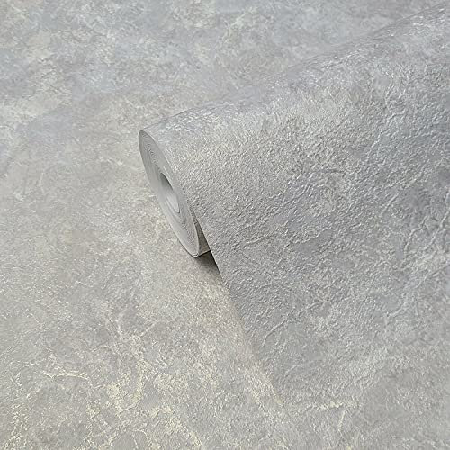 Zambaiti Parati Champagne Gray Pearl Gold Metallic Faux Concrete Plaster Textured Wallpaper roll