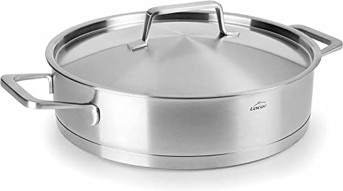 Suinga Tartera de acero Inoxidable antiadherente con tapa. Varios modelos. (2,8 Litros - 24 cm)