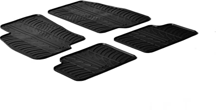 AROBA GL0130 Design Gummi Fußmatten kompatibel mit FIAT Grande Punto BJ. 10.2005-09.2009 erhöhter Rand 4 TLG Farbe Schwarz Gummimatten Automatten passgenau