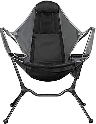 Pkfinrd Tragbare Stühle Lagerstuhl im Freien Campingstühle for Angellieger Luxus Atmungsaktiv Mesh Construction 2 Seitentaschen (Color : Grey)