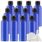 ZEOABSY 12 Pièces 100 ML Bleu Bouteille en Plastique avec Bouchon à Charnière Noir, DIY Vider Bouteille Ronde en PET de Voyage pour Cosmétiques Liquides