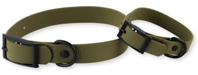 SNIFFLS Premium Hundehalsband, Oliv grün - Mittelgroße Hunde (M) - Verstellbar, wasserabweisend, leicht, robust