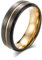 Wycian Eheringe Aus Edelstahl, Hochzeitsringe Gold Zweifarbig Gebürstet Größe 11 Edelstahlbandring para Jubiläum Geburtstag