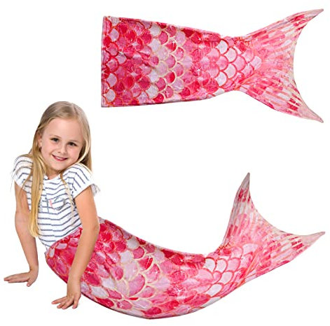 Meerjungfrau Decke,Meerjungfrau Flosse Decke,Alle Jahreszeiten Weiche Meerjungfrauen Schwanz Decke,Meerjungfrauen Decke Mädchen,Kuscheldecke Meerjungfrau Für Weihnachts Geburtstagsgeschenk(145 x 50cm)