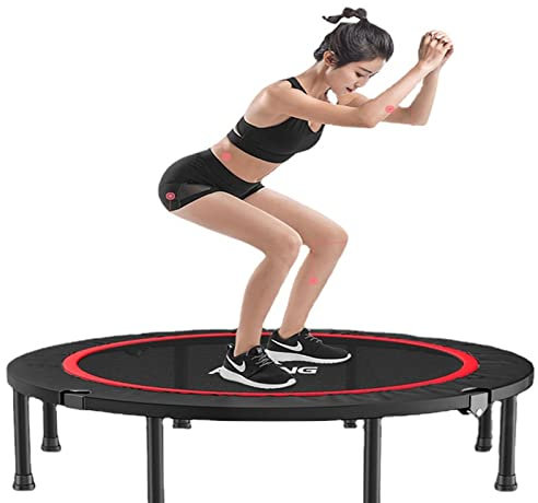 Fitness Trampoline, 48 Silent Trampoline Bungee Rebounder Jumping, Folding Rebounder Trampoline With Adjustable Handlebar And Safety Pad,Best Exercise Fitness Equipment,Indoor And Outdoor Exercise Ac