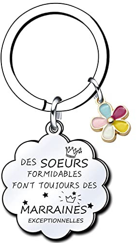 Lumengqi Cadeaux de Noël pour Marraines Porte-clés soeurs formidables Marraine exceptionnelles - Porte-clés pour Annonce Grossesse Marraine Naissance Enfant idée Cadeau Annonce bébé Fille garçon