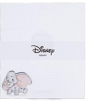 Valenti&Co – Disney Baby – Dumbo – Bilderrahmen aus Plexiglas mit silberfarbenen Applikationen in 3D-Farben, ideal als Dekoration für Kinderzimmer (20 x 18 cm)