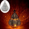 Marrakesch Lampe und Laterne in einem aus Metall 30 cm groß | Tischlampe Windlicht Lamisa Weiss als Orientalische Ramadan Dekoration