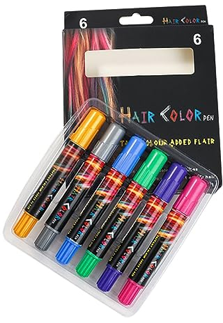 FRCOLOR 6st Haarfärbemittel Gesicht Malen Temporäre Haare Haarfarben Buntstifte Lila Haarkreide Make-up-haarkreidestifte Kreide Haarfarbe Fürs Haar Kind Cosplay Plastik Farbstift