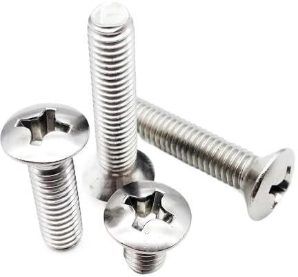10/50pcs M2 M2.5 M3 M4 M5 M6 GB820 DIN966 A2-70 304 Stainless Steel Cross Phillips Raised Countersunk Head Half Oval Screw Bolt (Color : 40mm, Size : 10pcs M4)