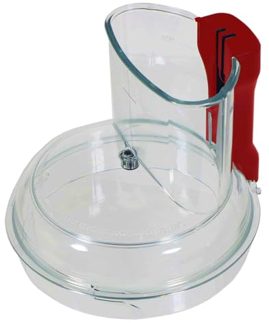 SPARES2GO Replacement Lid Cover Compatible with Magimix CS4200XL CS5200XL Food Processor (Clear with Red Handle)