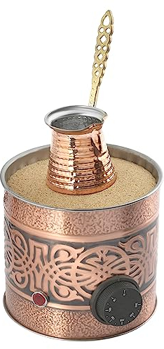 tuliphomev Ella Home - Traditional Authentic Turkish Copper Electric Hot Sand Small M1 Coffee Maker Heater Machine 110V - 220V + Turkish Coffee Pot