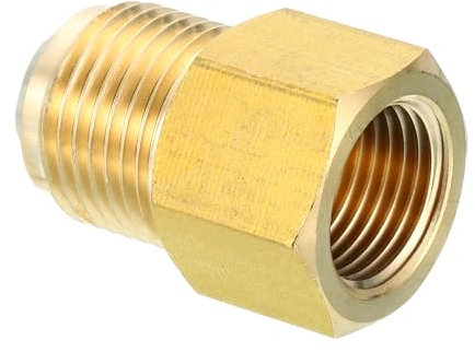PATIKIL Connettore 3/8 Femmina Flare x 1/2 Maschio Svasato, SAE 45 Gradi Raccordo Tubo Adattatore Accoppiatore Giunto Tubi Raccordi Rapidi Adatto per Refrigerazione HVAC