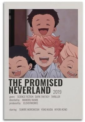 ZaMouss Anime-Poster The Promised Neverland, Wandkunst, Dekoration, Wohnzimmer, Schlafzimmer, Dekoration, Poster, 30 x 45 cm, ungerahmter Stil