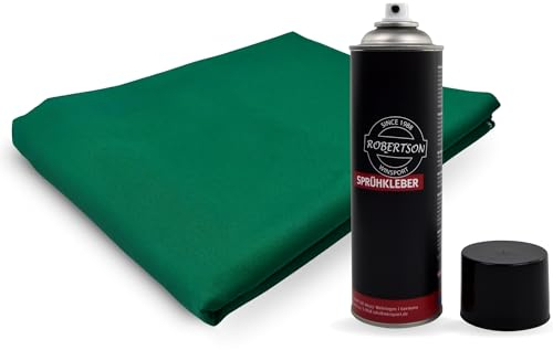 Winsport Billardtuch Arizona grün inkl. Sprühkleber Set, Coupon 350x150cm für Spielfläche bis 8ft. inkl. Banden, hochwertiges, langlebiges und laufschnelles Billardtisch Filz,