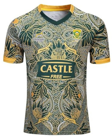 Südafrika Edition Rugby-Trikot, Rugby-T-Shirt, Poloshirt, Herren-Trainingstrikot, Fußballtrikot(L)