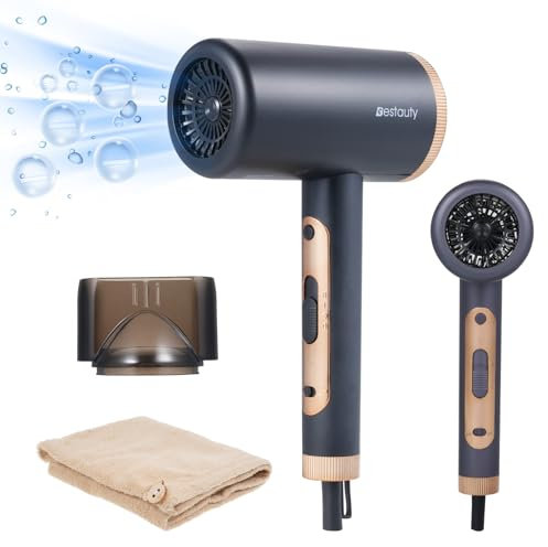 Bestauty Professional Ionic Hairdryer, 2000W Hair Dryer with 3 Heat Setting and Cool Button for Women & Men, Overheat Protection, Fast Drying Hairdryer with Diffuser for Home/Salon(Rose Gold)